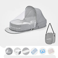 Thumbnail for Baby Crib Multifunctional Folding Newborn Nest Toddler Bed Portable Sun Protection Mosquito Net Infant Camping Bed Travel Cot