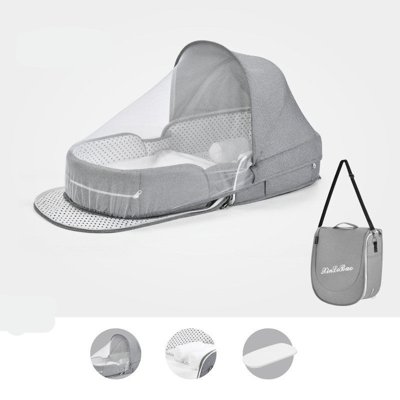 Baby Crib Multifunctional Folding Newborn Nest Toddler Bed Portable Sun Protection Mosquito Net Infant Camping Bed Travel Cot