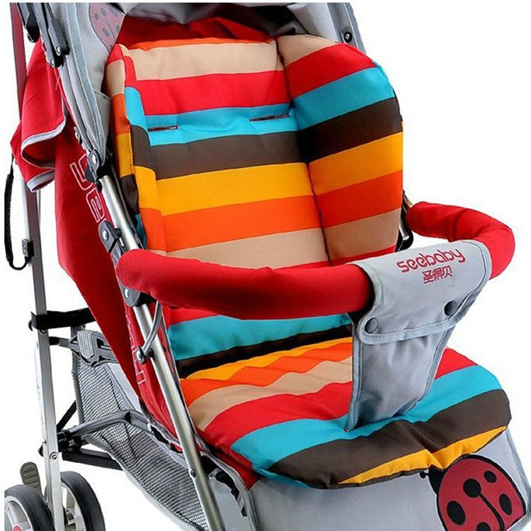 Baby Infant Stroller Seat Pushchair Cushion Cotton Mat Rainbow Color Soft Thick Pram Cushion Chair BB Car Seat Cushion